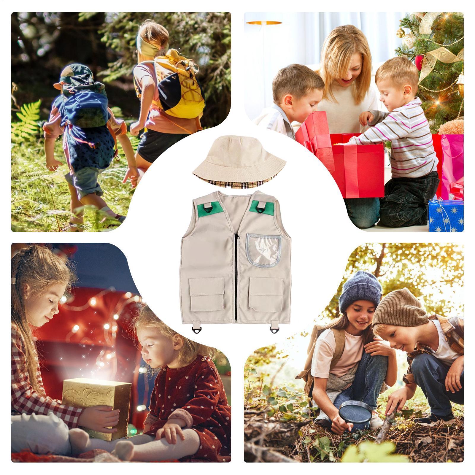 Outdoor Adventure Activities For Kids - Gilet et chapeau d'explorateur pour enfants,